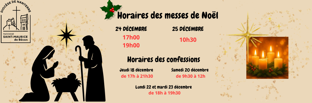 Horaires des messes de Noël