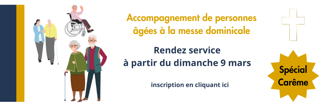 Accompagnement de personnes agées à la messe