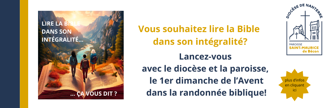 Randonnée biblique avec le diocèse! Démarrage le 1er décembre